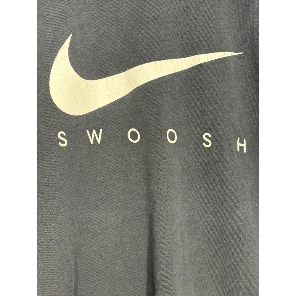 Nike Swoosh T-Shirt Mens Black Short Sleeve Graphic Logo Medium Vintage Y2K Cool
